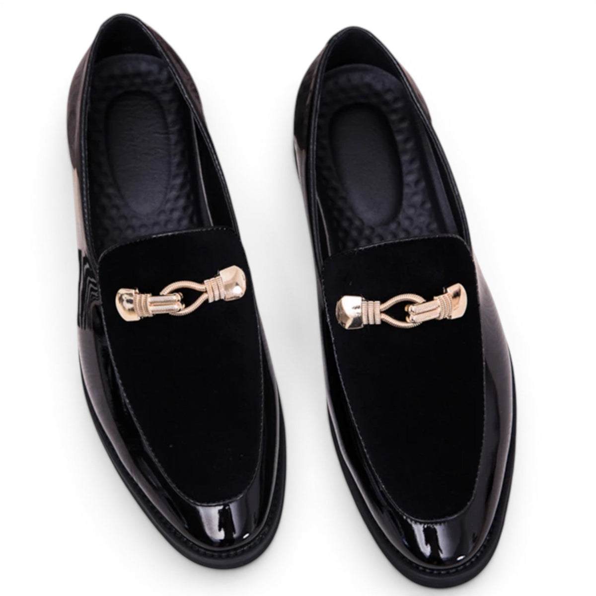 Valenzo - Mocasín Mujer de Charol Joya Dorado Chic