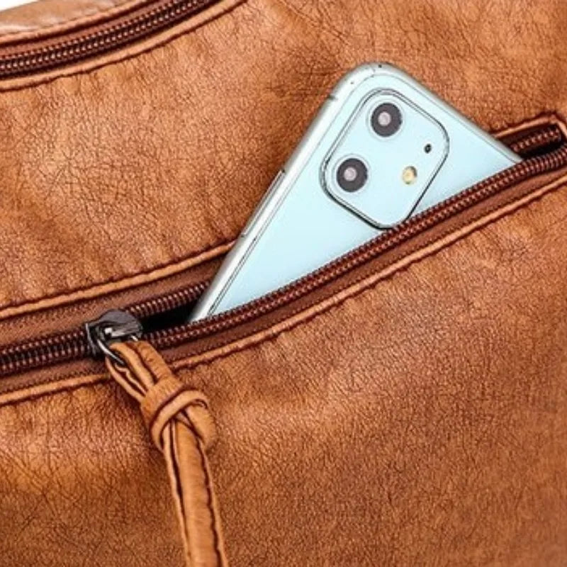 VANILLE - Bolso Bandolera de Piel Multibolsillos