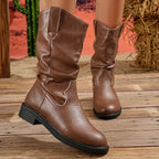Silva - Bota Campera Baja de Suela Gruesa de Piel