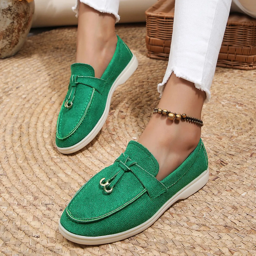 Zaza - Mocasín Mujer de Ante Verde