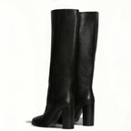 Déa - Bota Alta de Piel Negro Elegante