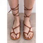 Giya - Sandalia Piel Mujer Cordones Estilo Gladiador Verano de Tendencia