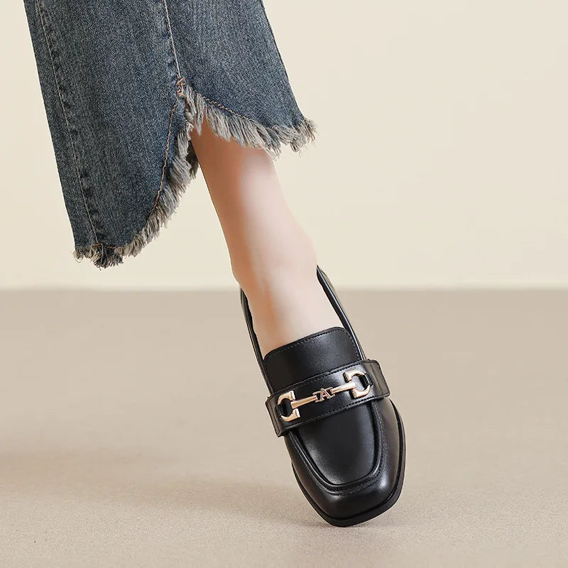 Seville - Mocasín de Tacón Ancho Mujer de Piel Liso