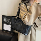 JAEWO - Retro Leather Basket Bag