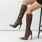 Greta - Botas Altas Elegantes de Punta Fina