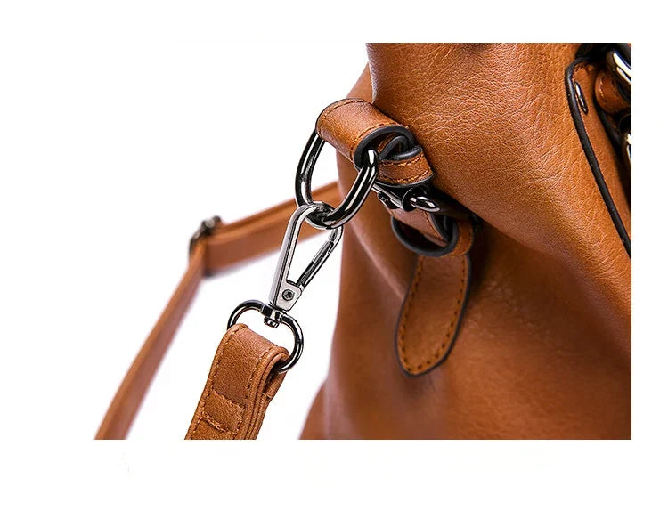 ERATO - Bolso de Gran Capacidad Vintage de Cuero Suave con Bandolera