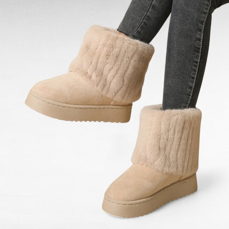 Ava - Botas Forradas con Piel Exterior de Tendencia Invierno Mujer