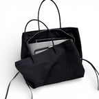 YALYS - Bolso Tote Grande Negro de Nylon