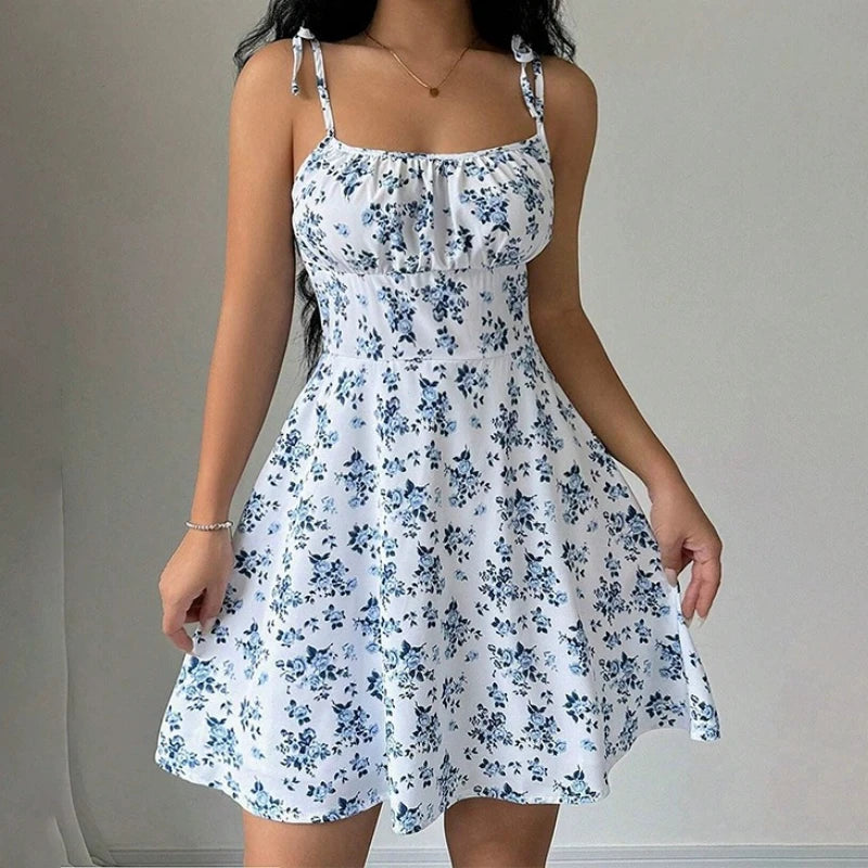Short floral print dress