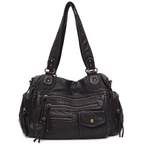 LILIA - Bolso de Piel Vintage Multibolsillos