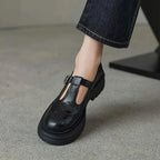 Mary - Mocasín de Piel Vintage de Cuña