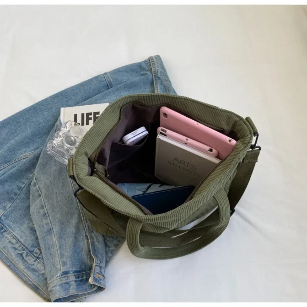 WILLA - Bolso para Clases Grande de Pana - OSMARA Fashion - vista 9