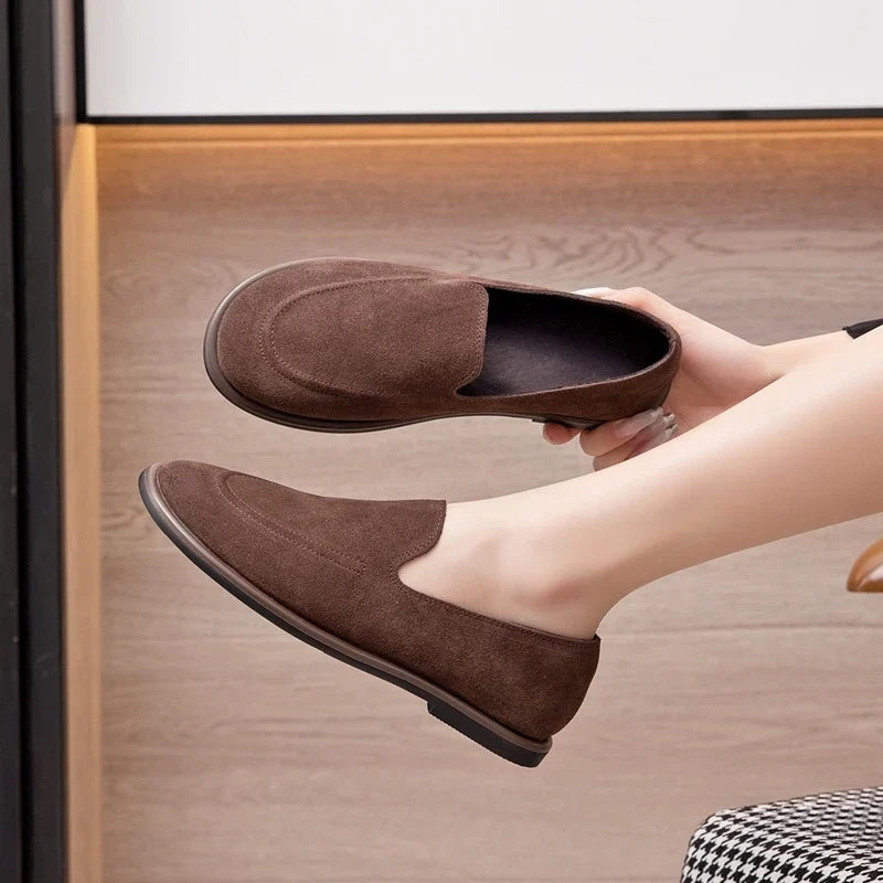 Hope - Mocasín Flexible Plana de Ante