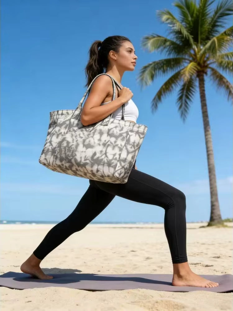 Bolsa de Yoga de Lona de Gran Capacidad, Bolso de Mano y Hombro - OSMARA Fashion - vista 4
