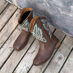 Taysha - Bota Campera Baja Media Caña Marrón