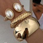 Bracelets épais Punk Heavy Metal couleur or