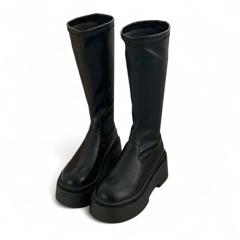 Dan - Botas de Montar Altas Mujer Negras Confortable Y Look de Tendencia