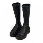 Dan - Botas de Montar Altas Mujer Negras Confortable Y Look de Tendencia