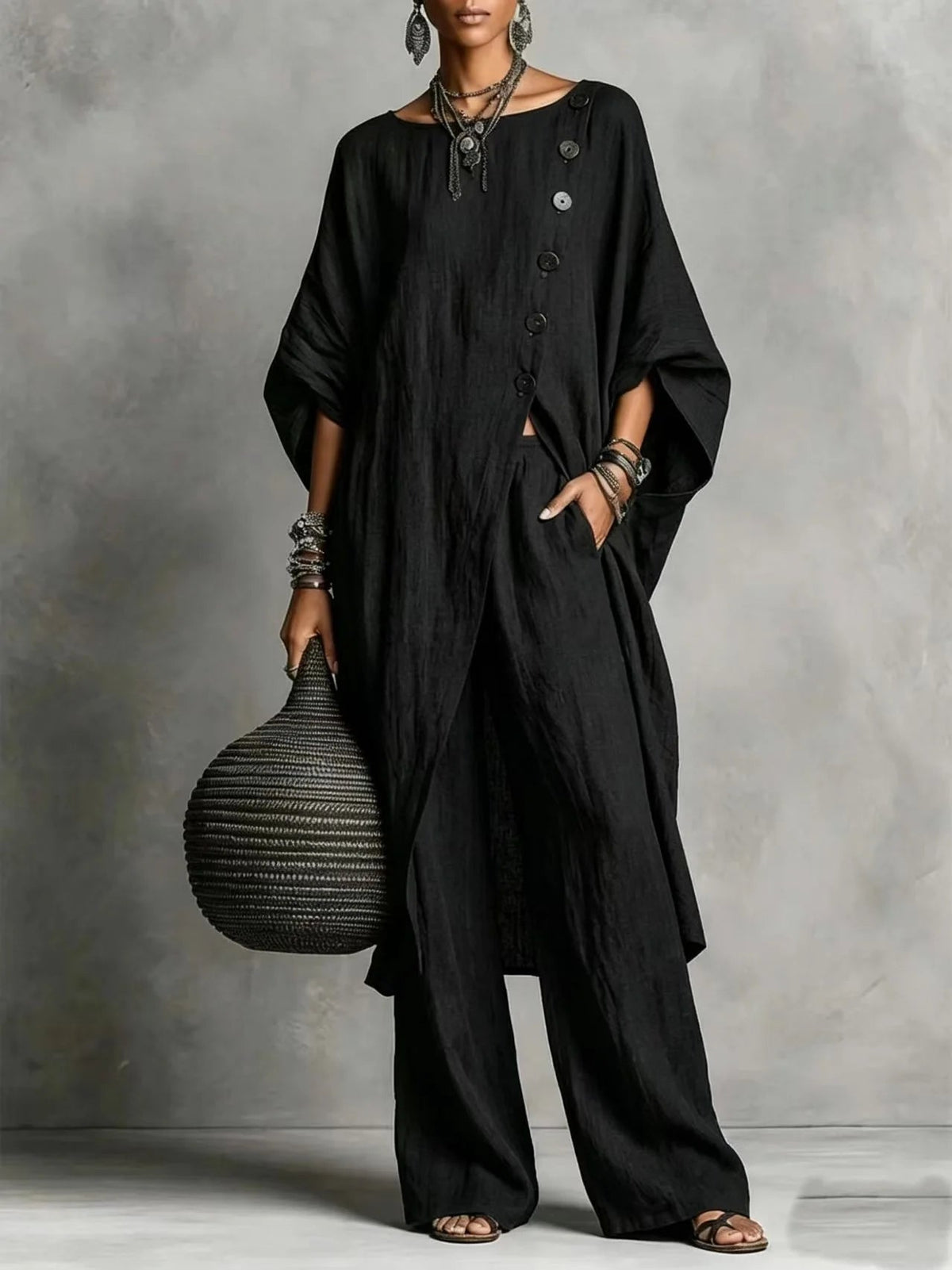 Ebba | Conjunto Ligero de 2 Piezas con Pantalón Ancho - OSMARA Fashion - vista 2
