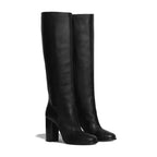 Déa - Bota Alta de Piel Negro Elegante