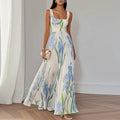 Lidia | Robe longue florale trapèze élégante