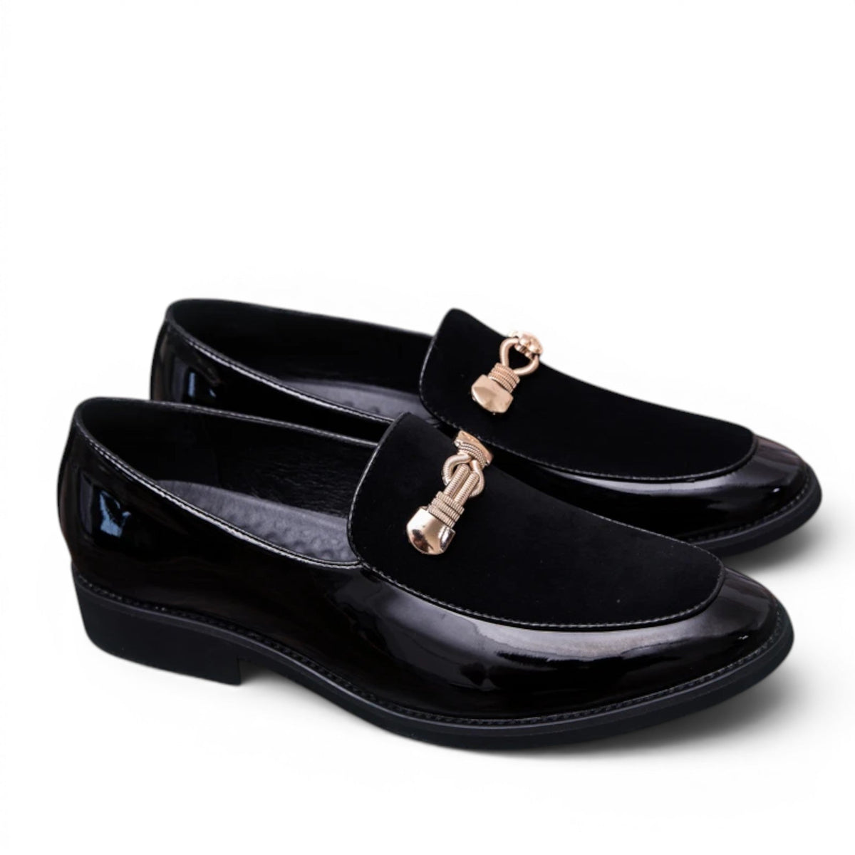 Valenzo - Mocasín Mujer de Charol Joya Dorado Chic