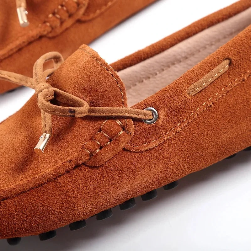 Danya - Mocasín Ante Mujer Plano Ligero