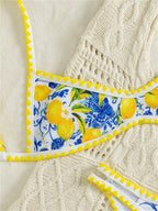 Biquini con estampado de limones