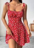 Short floral print dress
