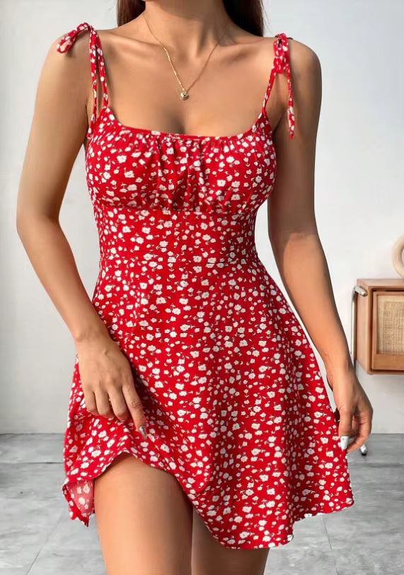 Short floral print dress