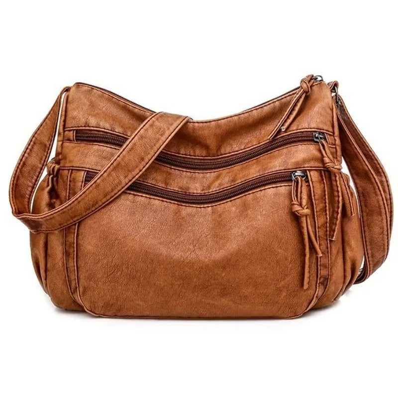 VANILLE - Bolso Bandolera de Piel Multibolsillos