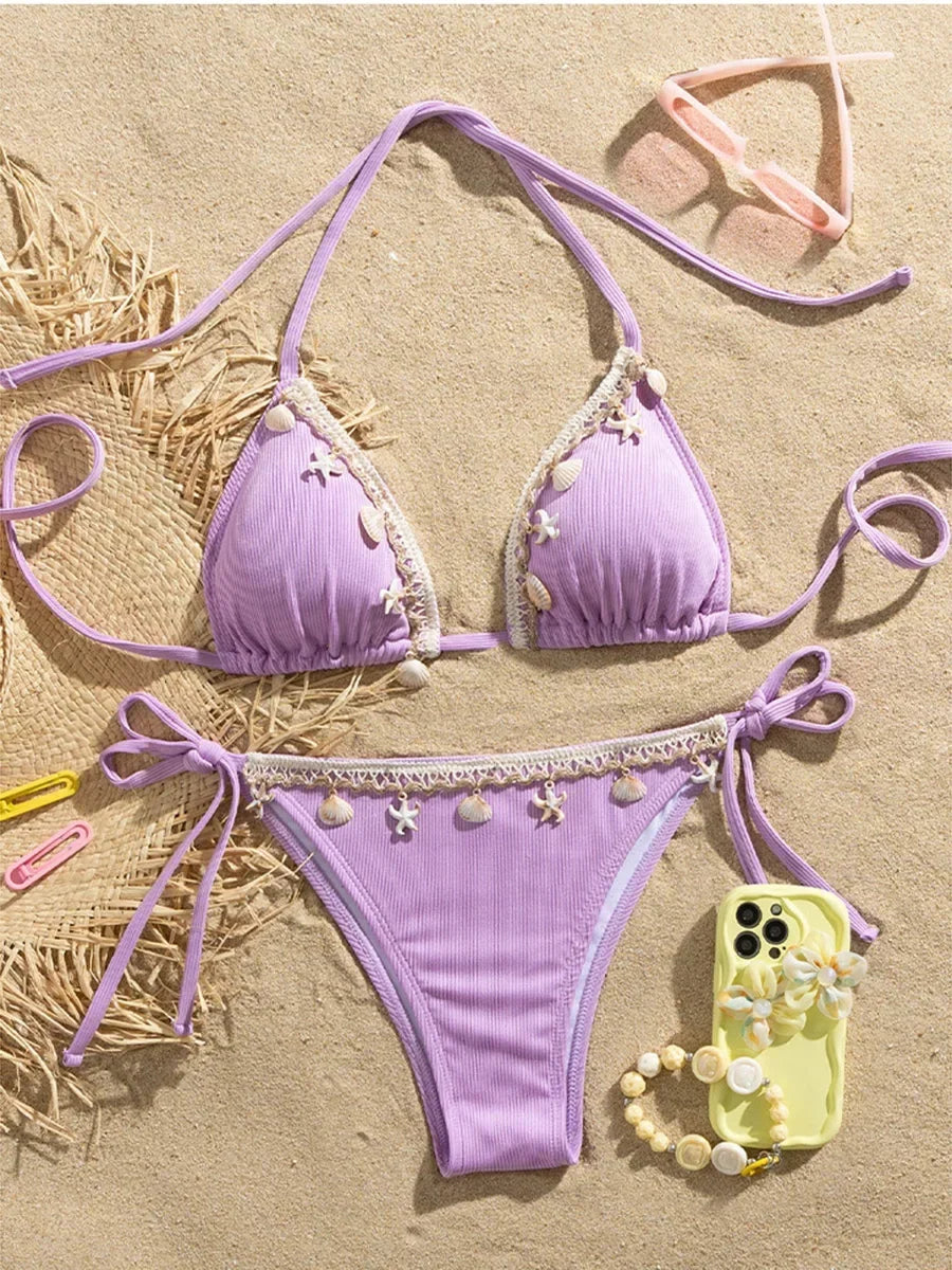 Biquini con detalle de conchas