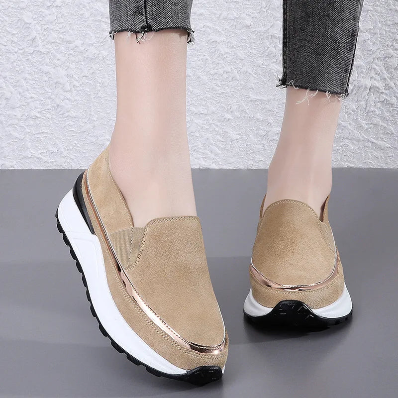 Bonbon - Mocasín de Cuña Mujer de Ante