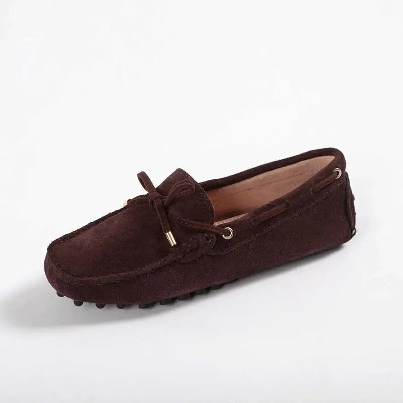 Danya - Mocasín Ante Mujer Plano Ligero