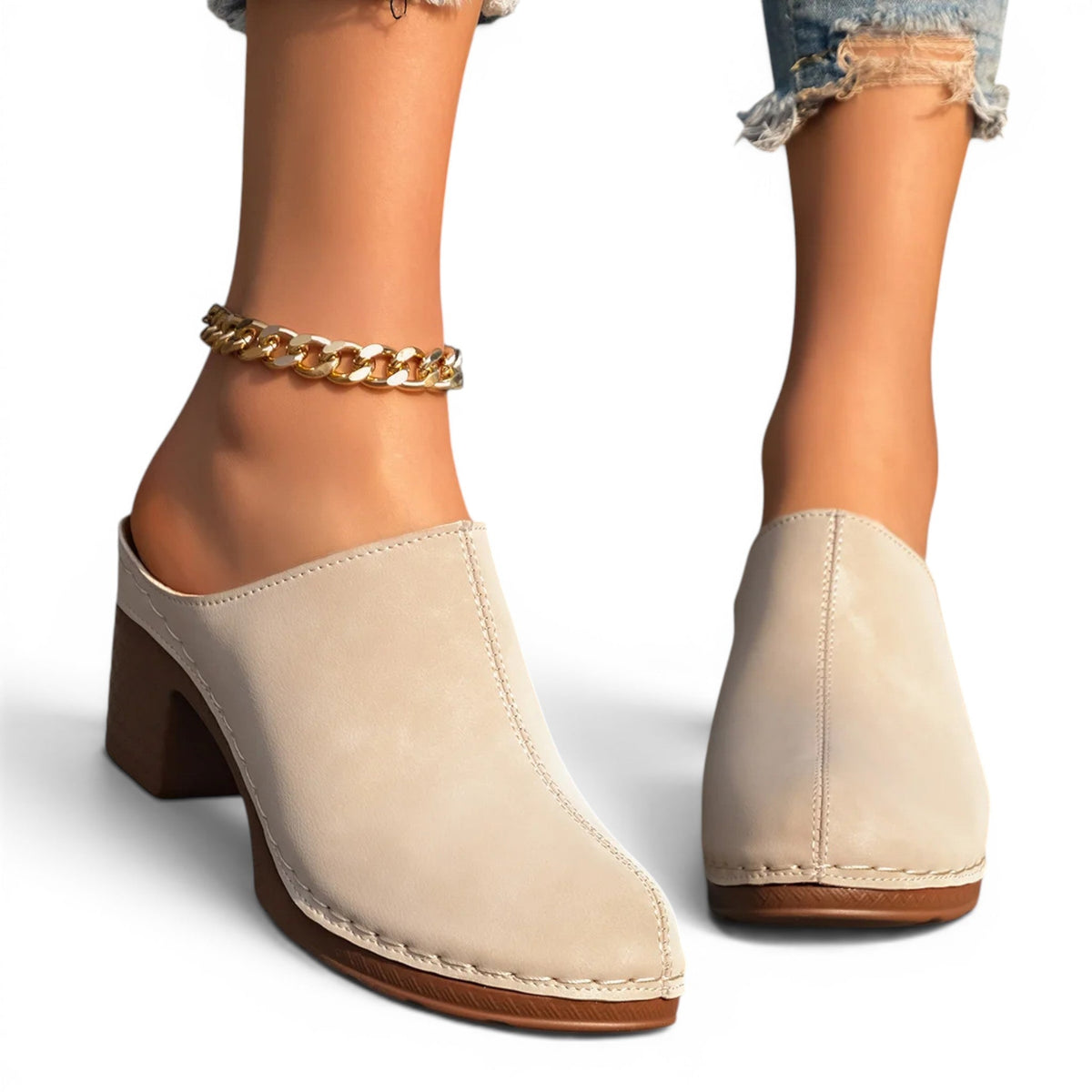Maelyna - Zueco Mujer Casual Chic Moderno