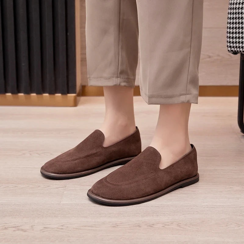 Hope - Mocasín Flexible Plana de Ante