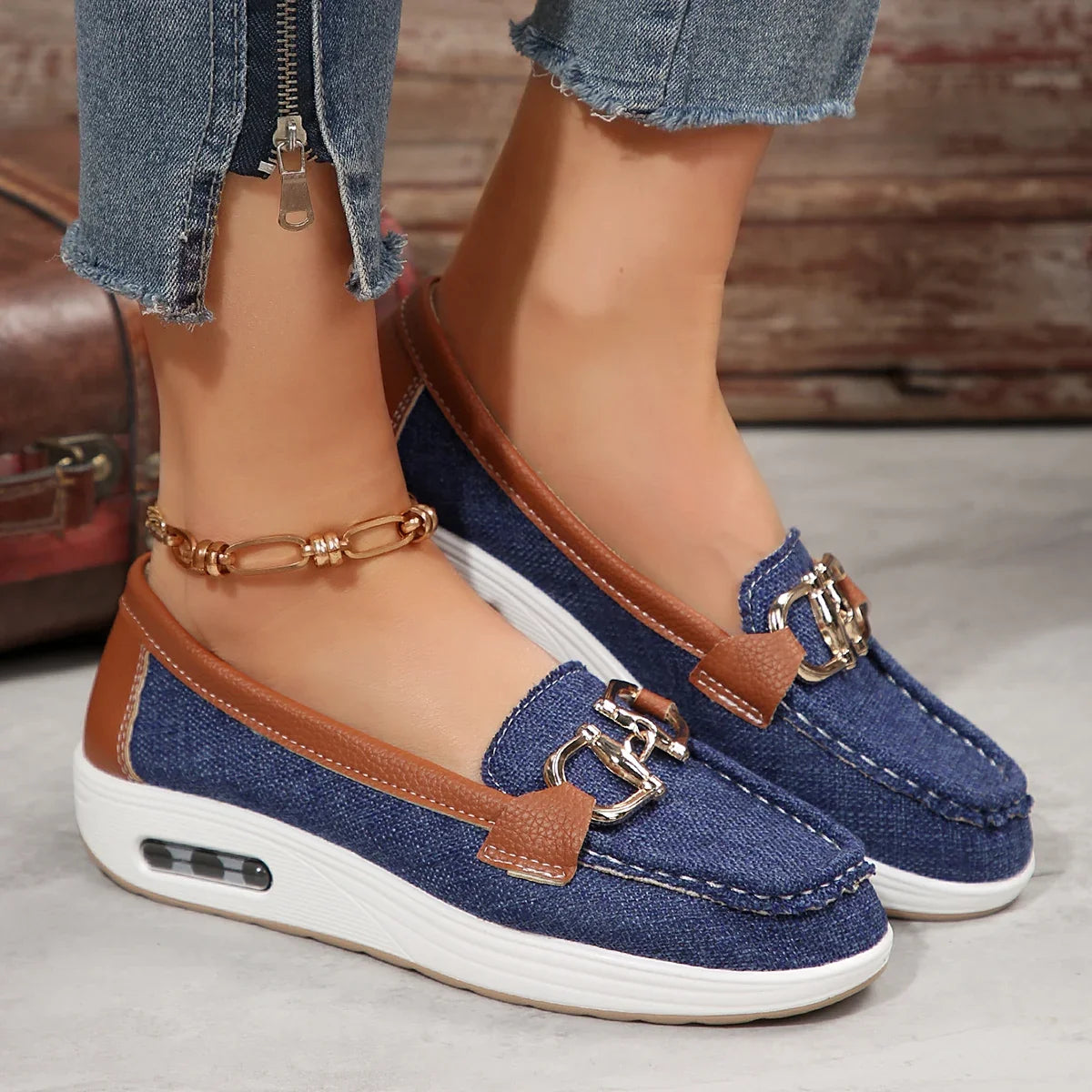 Keben - Mocasín de Cuña Mujer de Suela Air