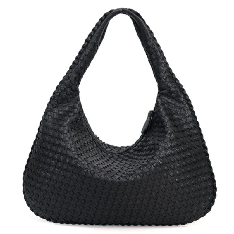 CLARA - Bolso Grande de Tendencia Tejido en Cuero