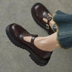 Mary - Mocasín de Piel Vintage de Cuña