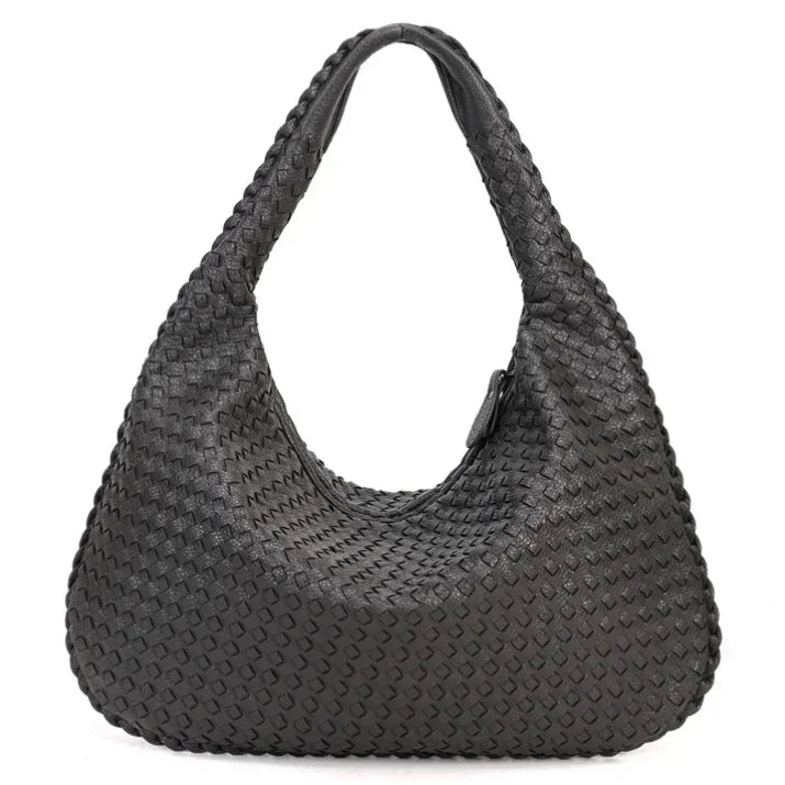 CLARA - Bolso Grande de Tendencia Tejido en Cuero