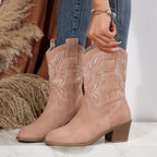 Juana - Bota Campera Baja Bordado Estilo Cowboy