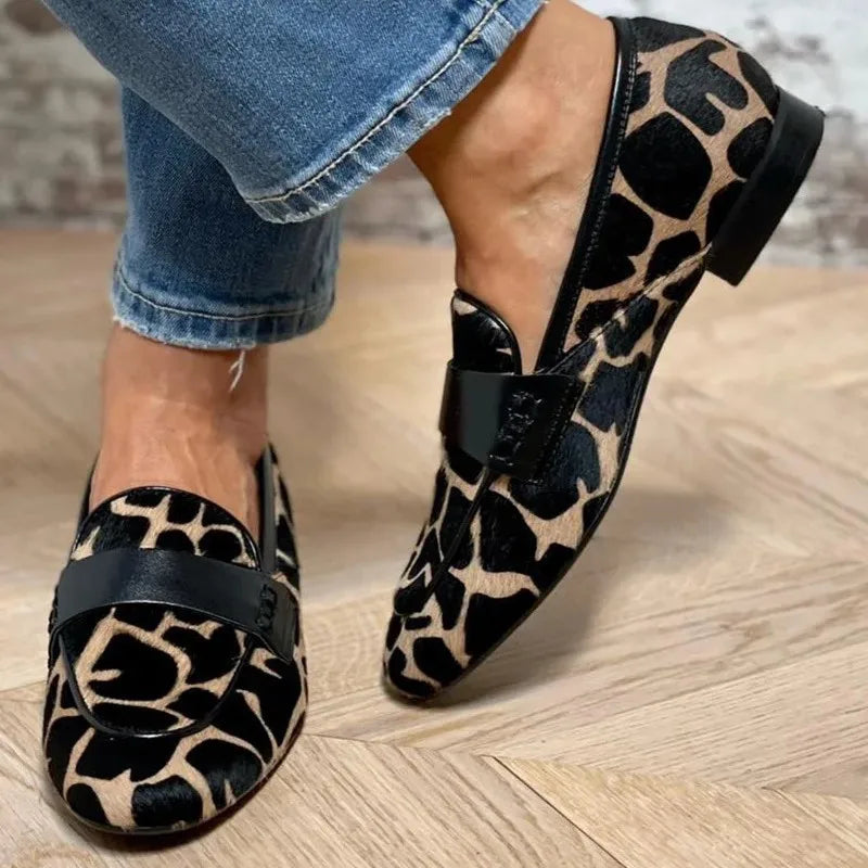 Ella - Mocasín Estilo Leopardo Flexible