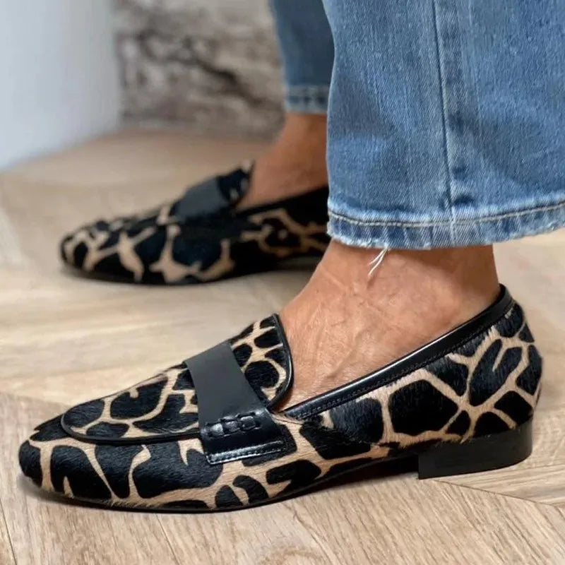Ella - Mocasín Estilo Leopardo Flexible
