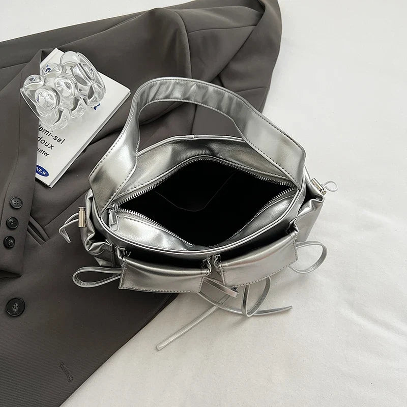 REIS - Bolso de Piel Charol Elegante con Bandolera
