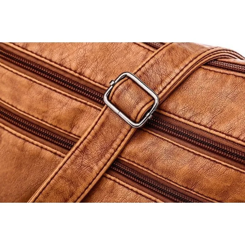 VANILLE - Bolso Bandolera de Piel Multibolsillos