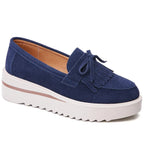 Soly - Mocasín de Cuña Mujer de Ante de Flecos
