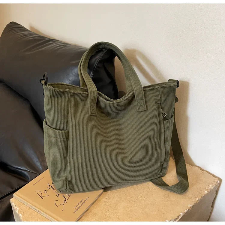 WILLA - Bolso para Clases Grande de Pana - OSMARA Fashion - vista 8