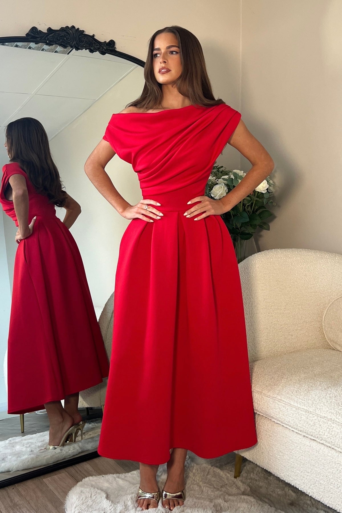Vestido Midi Betty Escote Asimétrico - OSMARA Fashion