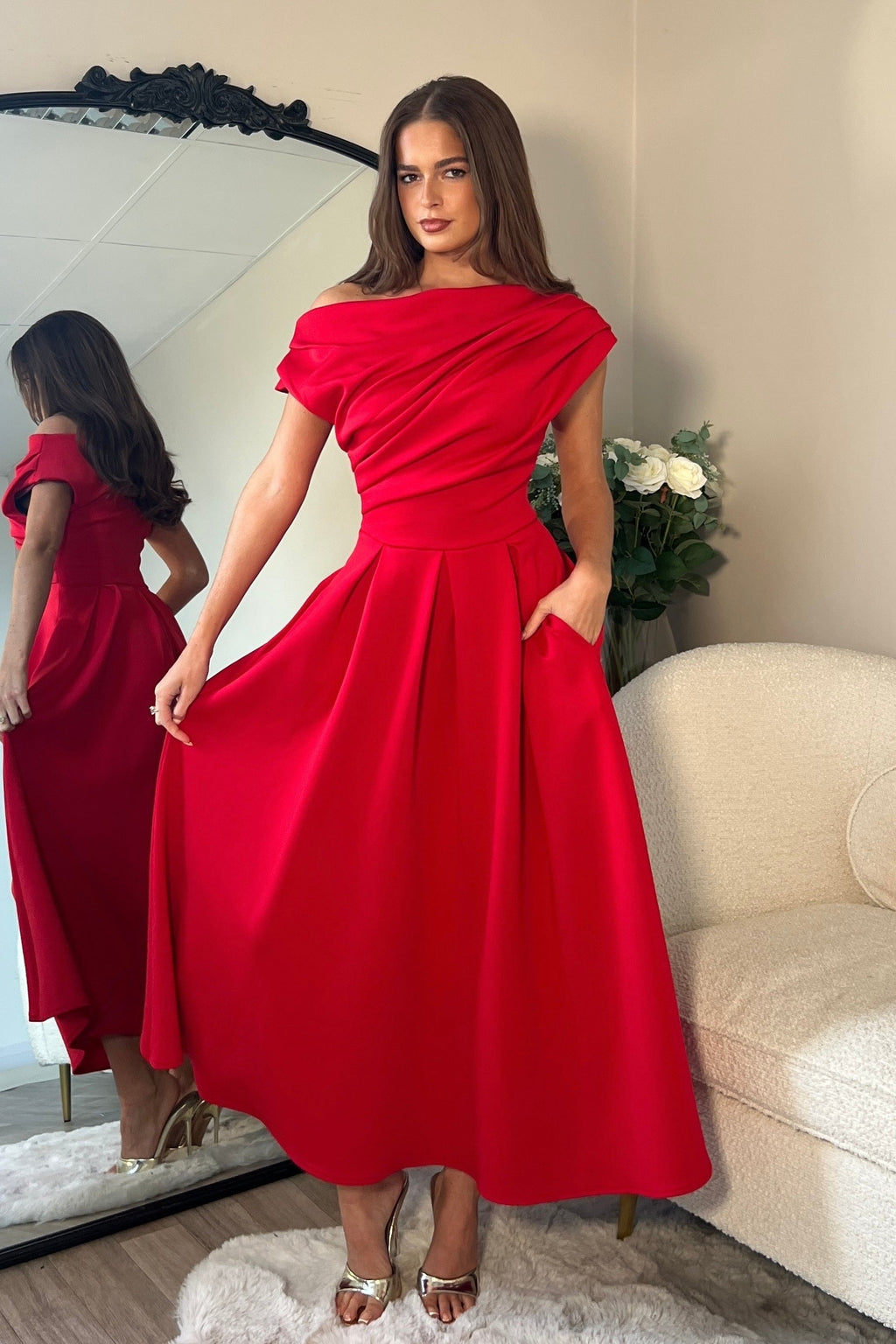 Vestido Midi Betty Escote Asimétrico - OSMARA Fashion - vista 3