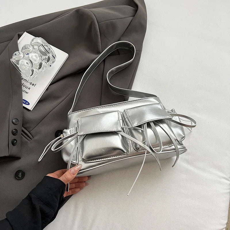 REIS - Bolso de Piel Charol Elegante con Bandolera